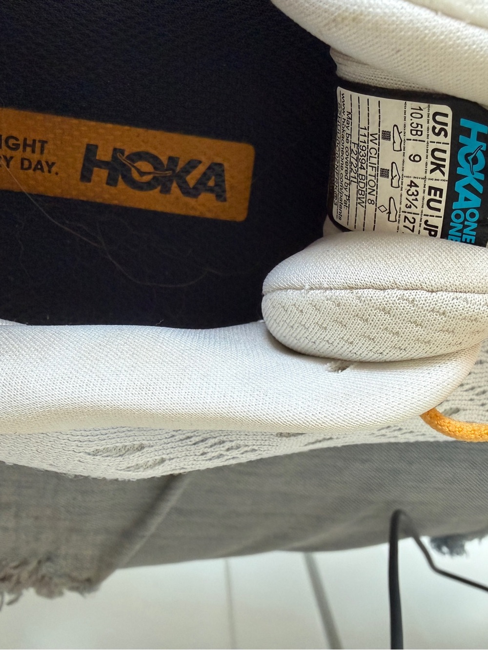 Hoka One One Clifton 8 Blanc Running Shoes Women's Size 10B sneakers - Picture 6 of 15